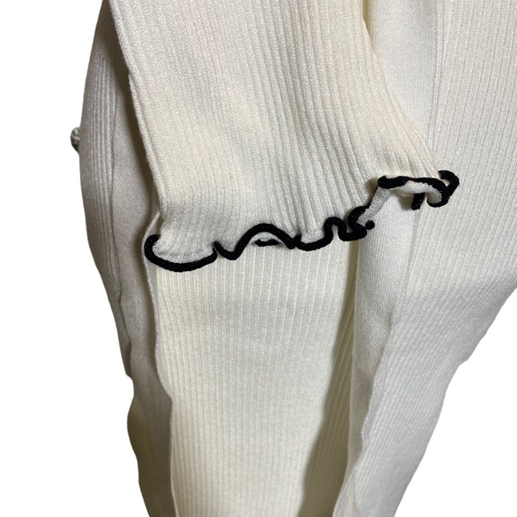 NEW Caracilia women Small WHITE bodycon off shoulder ribbed knit sweater dress - Picture 5 of 7